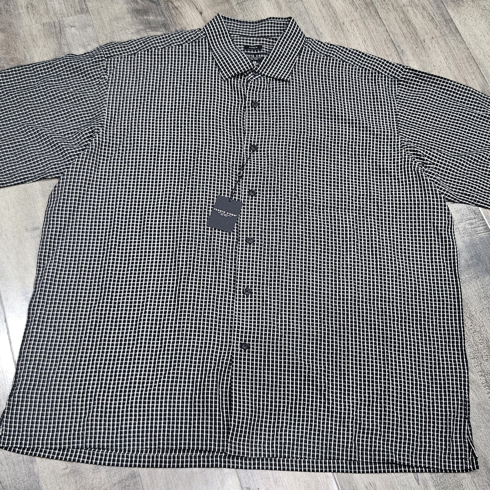 Men's Black and White Checkered Shirt